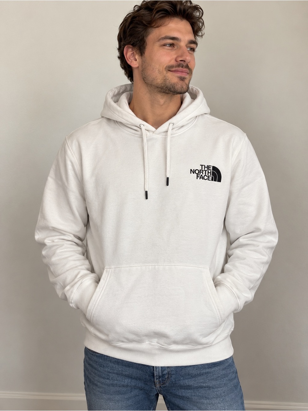 The North Face Men’s White Logo Hoodie
